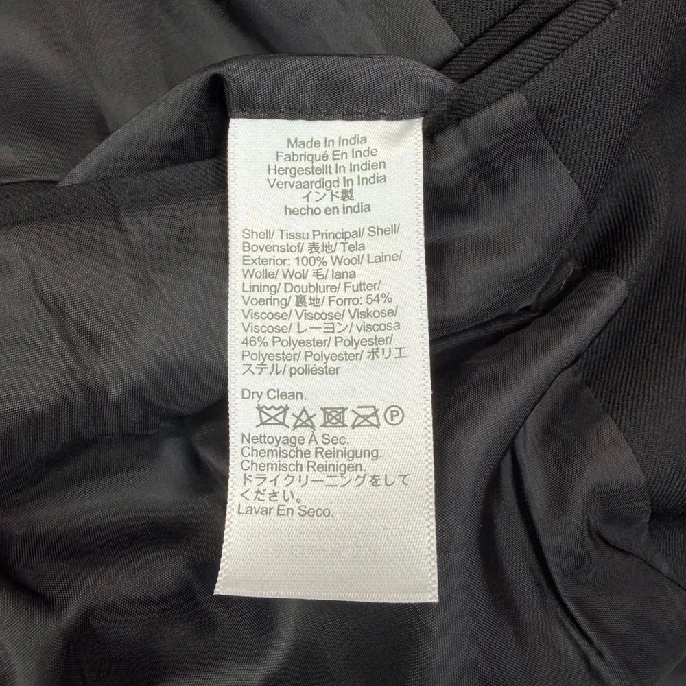 J.Crew Men 40R Thompson Slim Fit Suit Jacket Black Worsted Wool Blazer CF871 NEW